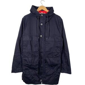 MARNI at H&M Lightweight Full Zip Hooded Cargo Parka Navy men's size 40R / M